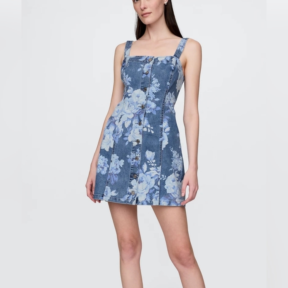 NWT GAP Denim Floral Mini Dress